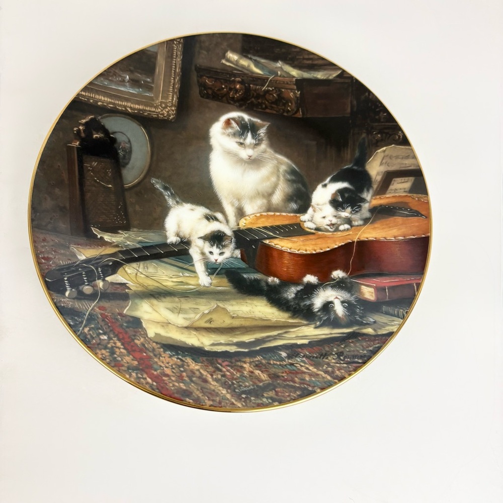 W. S. George Victorian Cat String Quartet Henriette Ronner 1991 Collectors Plate